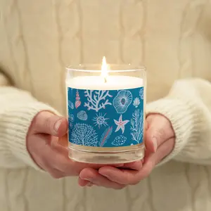 Seashell Glass jar soy wax candle Decor Light