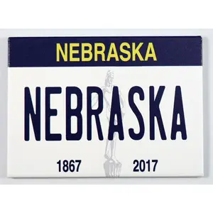 Nebraska License Plate Fridge Collector's Souvenir Magnet 2.5" X 3.5"
