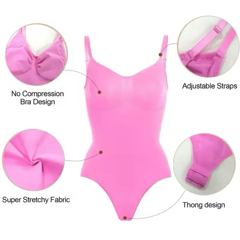 Shapewear Bodysuit Thong Women Full Body Shaper Tummy Control Slimming Waist Trainer