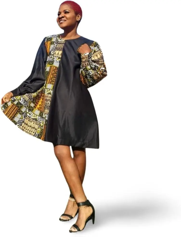 slim fit dress slacks Black and Gold African Clothing for Women. Dashiki Long Dress. Ankara. Kitenge 12 main image 0