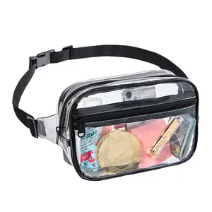 Clear Fanny Pack for Women Men, Stadium Approved Waist Pack with Adjustable Strap,Fashion Belt Bag for Festival, Games,Travel and Concerts