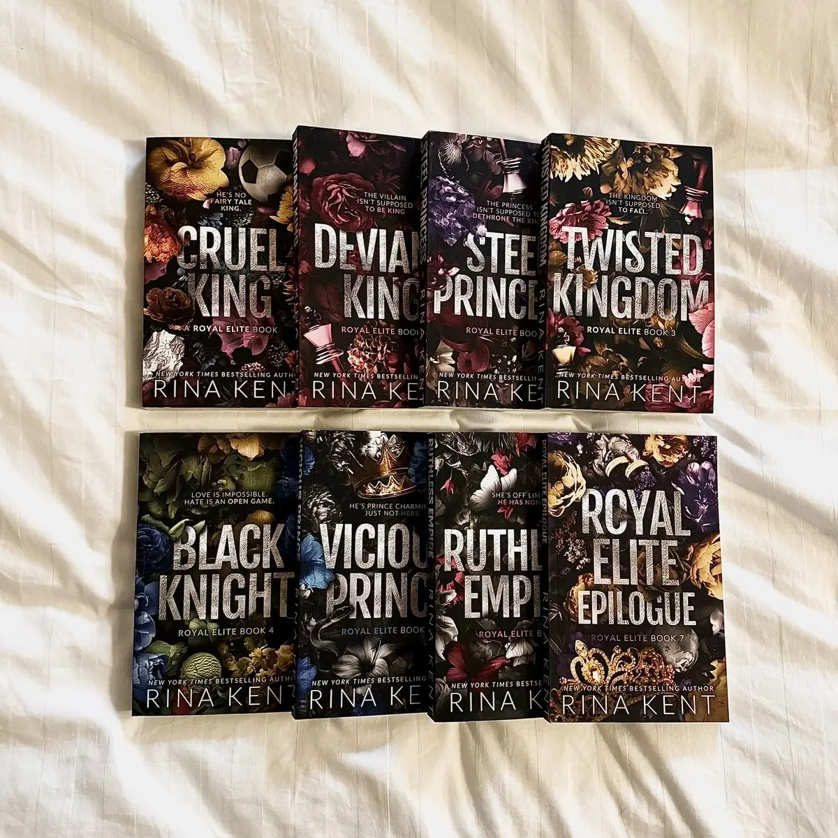 Royal Elite Series Books 1-8 | Rina Kent Dark Romance Collection | Cruel King, Deviant King, Steel Princess, Twisted Kingdom & More | BookTok Romance Set