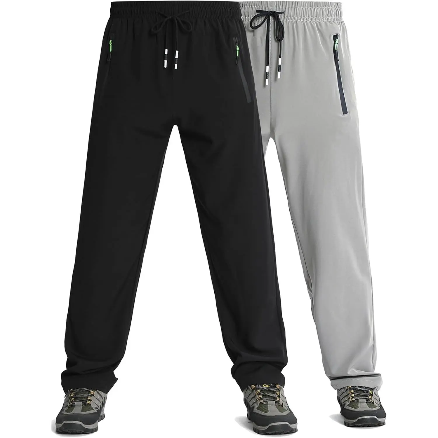 Men's Jogger Style Pants, Lightweight, Quick-Dry, and Elastic with Zipper Pockets for Hiking, Running & Outdoor Activities, Menswear For Athletes, Hiking & Cycling, Elastic Fabric Men's Sports Joggers, Dry-Fit Men's Sports Joggers