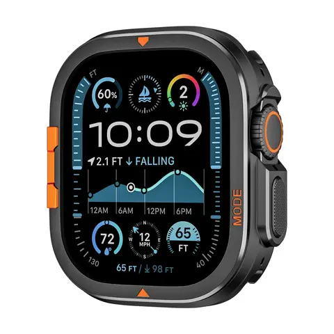Rugged Zinc Alloy Electroplated Protective Smart Watch Accessory, Compatible with 49mm Ultra1/2 and 46mm Series 10 - Includes Watch Screen Cover and Accessories