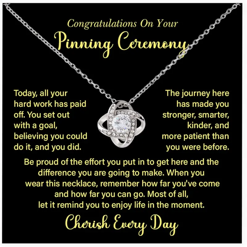 Congratulations on Your Pinning Ceremony Gifts, Nurse Jewelry For Women, Girls, Sister, Daughter, Friend Or Girlfriend Gift, Rn Gifts For Nurses Graduation Or Appreciation Gifts, Love Knot Necklace For Nurses Female With Message Card And Luxurious Box