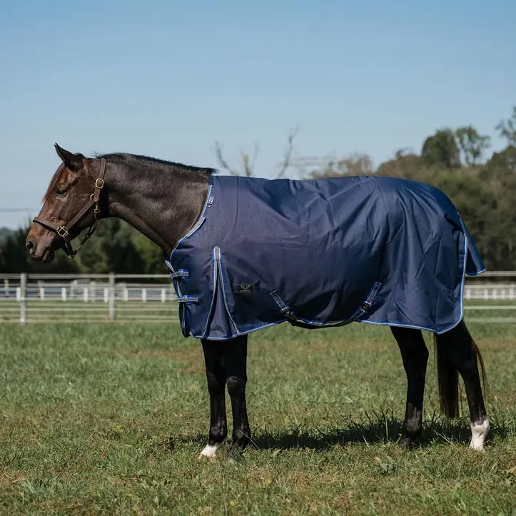 TuffRider Comfy Fit 1200 D RipStop Waterproof/Breathable  Comfy Winter Turnout Blanket Medium Weight 200 GSM Standard Neck W/Adjustable Neck - Single Sheet