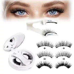 (Please Check Quantity)Magnetic Eyelashes  Reusable Magnetic Eyelashes with Applicator No Glue Needed Eyelashes Cat Eye Natural Look Lash Clusters Kit Easy to Wear and Remove volume eyelash extension false eyelash glue-free