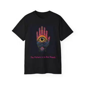 Psychic Eye in the Palm of a Hand Psychedelic Graphic T-Shirt