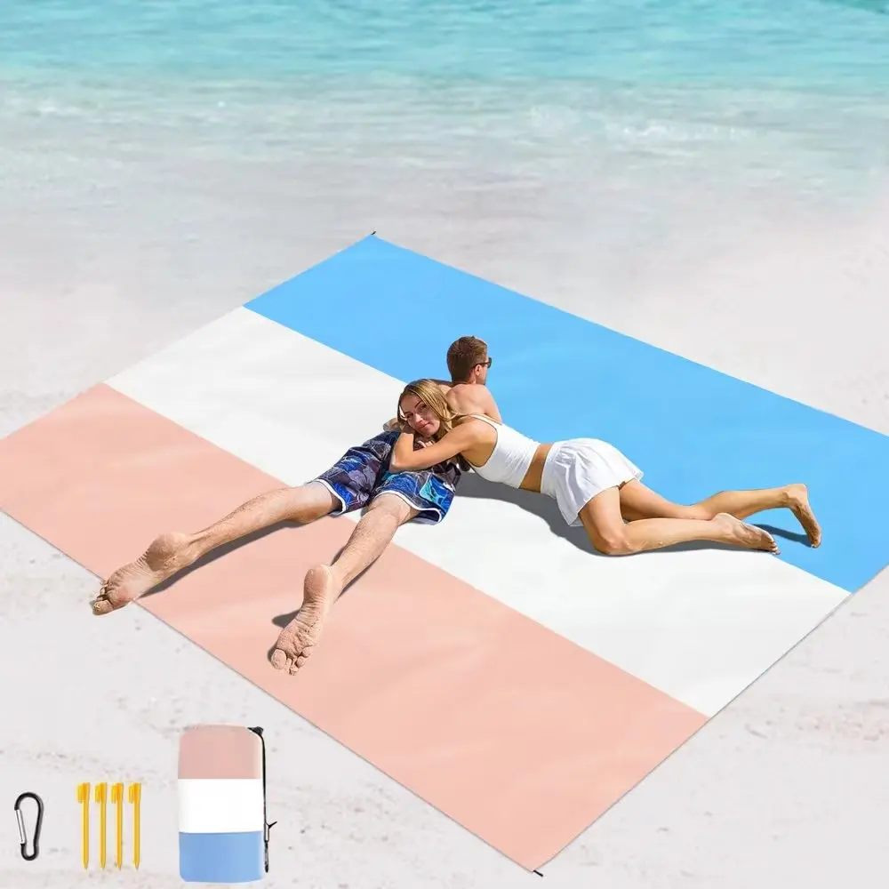 Oversized Lightweight Sandproof Beach Blanket, 200x140cm/210x200cm, Ideal for Beach Travel, Camping & Hiking, Durable Outdoor Gear, Camping Equipment, Outdoor Picnic Blanket, Outdoor Blankets