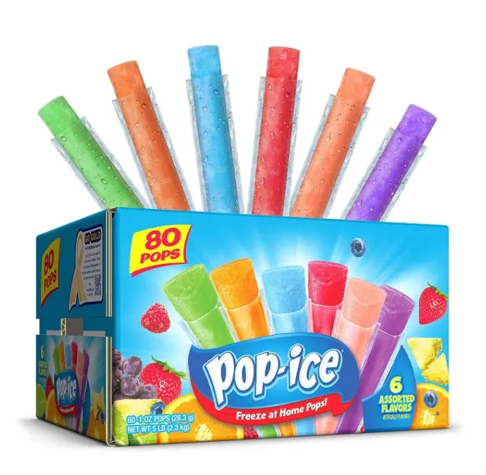Pop Ice Popsicle Freezer Pops, Ice Pop, Variety Pack, 80 Count
