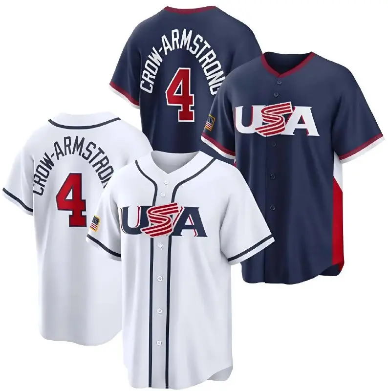 2026 USA Baseball #Crow-Armstrong | Personalized Navy&White Fan Apparel