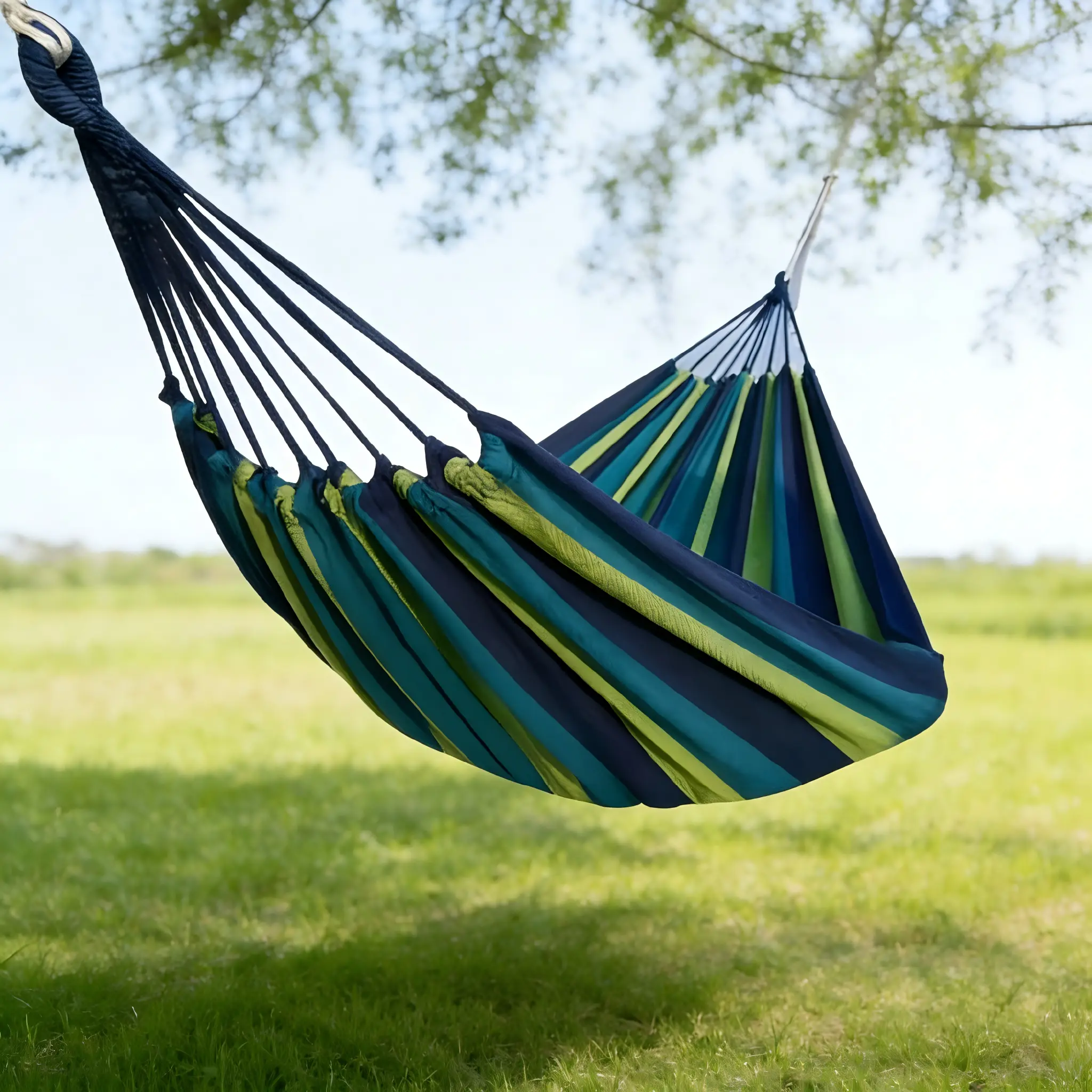 Classic Soft Canvas Hammock, Durable Portable Hammock for Single & Double Use, Ideal for Camping, Patio, Yard, Backpacking and Travel,Lightweight,Parachute