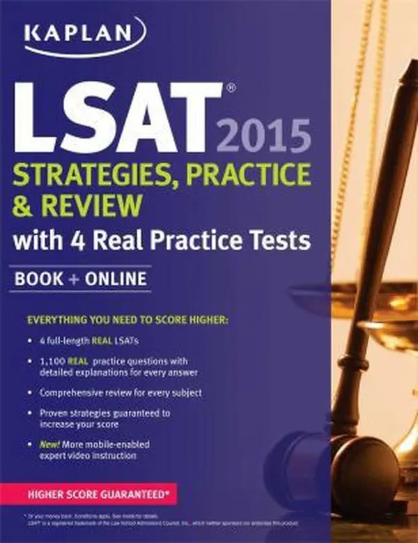 USED Book - Kaplan LSAT 2015 Strategies, Practice, and Review with 4 Real Practice Tests: Book + Online (Kaplan Test Prep) by Kaplan (Paperback) - english