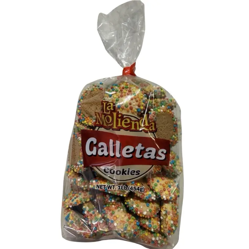 La Molienda Colorful Sprinkle Cookies Crisps & Puffed Snacks, 1 lb Bag - Party Snacks, Festive Ready-to-Eat Treats for All Ages, Cupboard-Storable, 6 Months Shelf Life, Great for Parties, Ambient