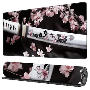 BHJLAXR Sakura Pattern Mouse Pad, 1 Count Large Keyboard Gaming Mouse Pad, Extended Long Gaming Mouse Pad, Desktop Large Mouse Pad, Computer Accessories