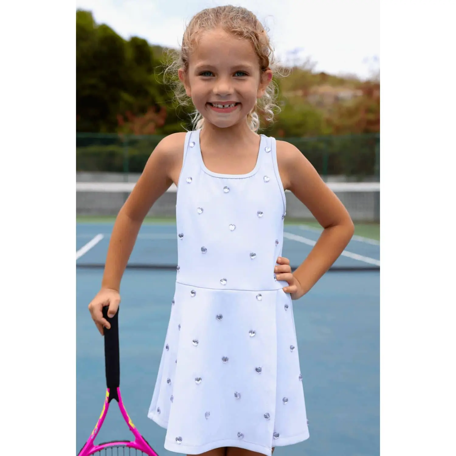 Lavender Heart Scuba Tennis Dress