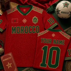 Personalize Morocco Football Jersey Vintage, Custom Morocco Soccer Shirt, Gift for Football Fan