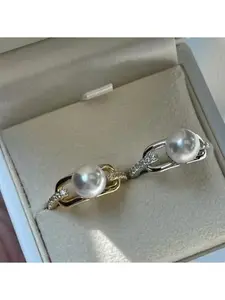 SR Pearl Co. Gold Color and Siver Color Freshwater Pearl RIng.  14K Gold Filled Ring Freshwater Pearl Size 7mm -8 mm One Size Fits ALL Women Gift