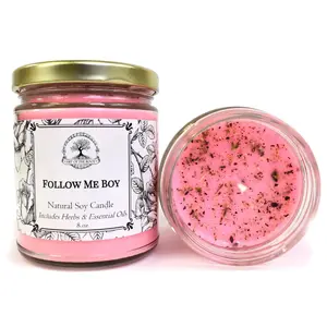 Follow Me Boy Soy Spell Candle for Commitment, Fidelity & Control