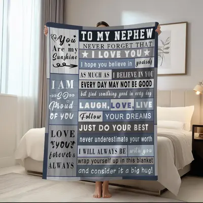 To My Nephew Blanket From Aunt - Soft Flannel Lion Throw, 50x60 Inches | Birthday, Christmas & Graduation Gift - View #8