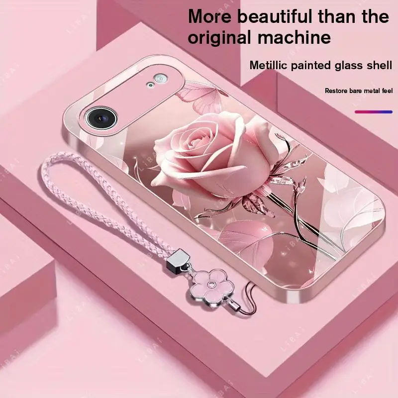 Suitable for [iPhone 17 Air] high-end phone case，a beautiful four-leaf clover lanyard is included,exquisite and high-end design,a variety of colors are available for you to choose from YM99