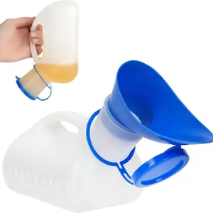 Women Urine Leak-Proof Portable Funnel 32oz (about 907g), Durable Urination Device with Lid, Ideal for Emergency Urine Analysis, Travel, Car, Camping, Camping Gear