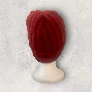 Burgundy Ribbed Beanie