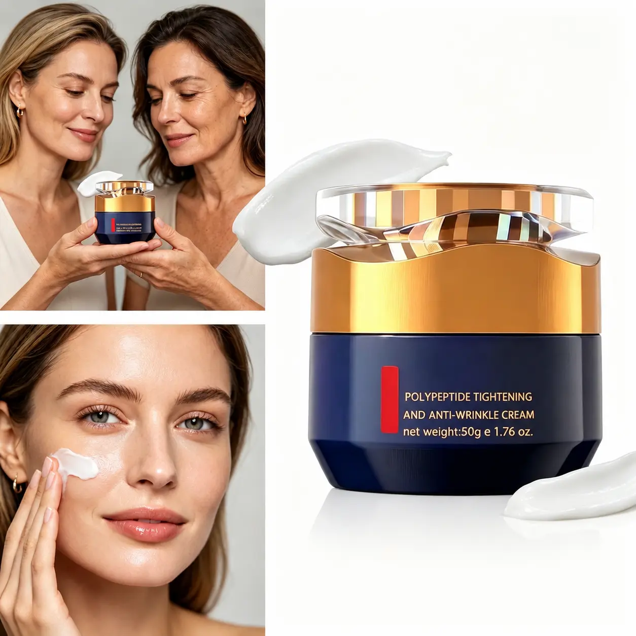Polypeptide Firming Facial Cream Moisturizer - Daily Anti-Aging, Hydrating, Skin-Repairing Formula for Normal Skin with Full-Face Comfort and Flawless Glow