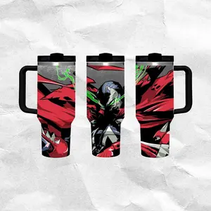 Spawn Water Bottle Stainless Steel Thermos Keeps Drinks Hot Cold 24H Portable Travel Mug Gothic Minimal Design Gift for Him Her