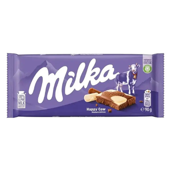 Milka Cow Spots Chocolate Bar – Milk & White Chocolate Style, Single Count