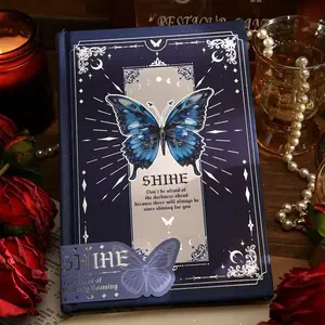 Style High-Aesthetic Butterfly Journey Notebook, 224 Pages Colorful Butterflies, Office Note-Taking Journal, Premium Binding