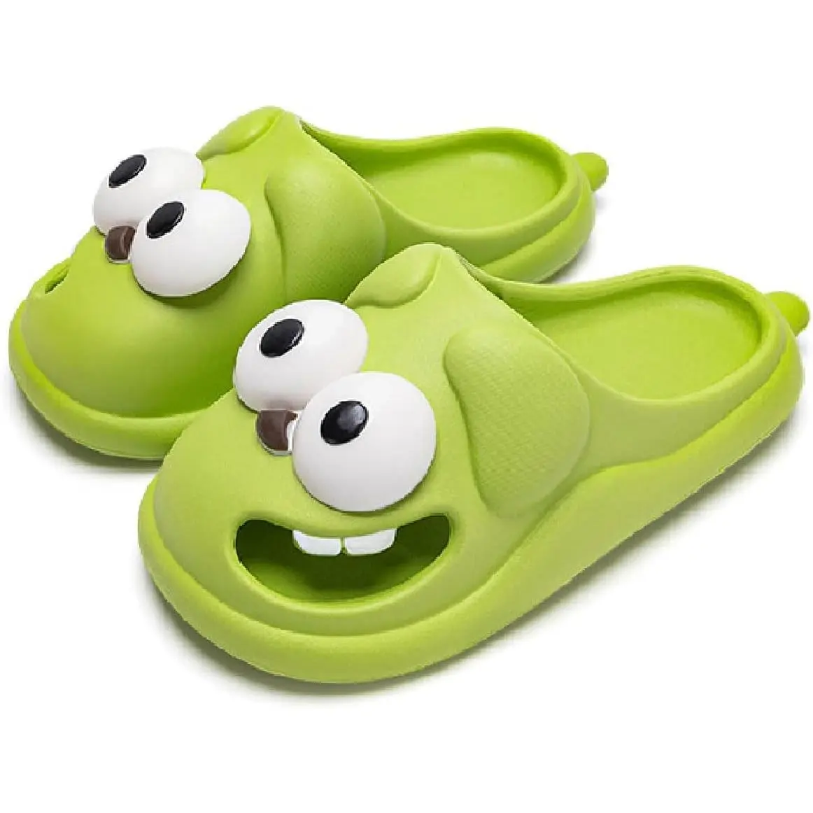 Women's Men's 3D Big Eyes Dog Cloud Walking Slippers, Non-Slip Thick Sole Tongue Kissing Slippers for Indoor-Outdoor Use, Walking Shoes