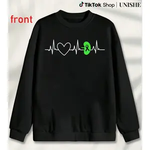 Heartbeat Organ Donor Design – Kidney Disease Awareness 100% Cotton Long Sleeve Sweatshirt