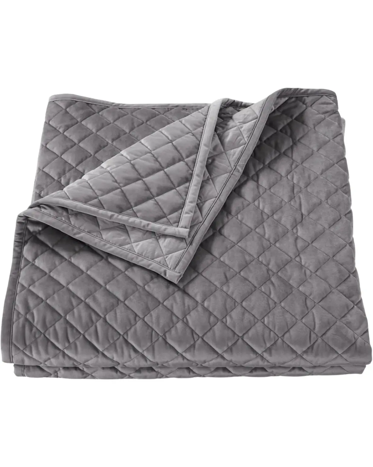 Hiend Accents Unisex Gray Velvet Full/Queen Quilt - Fb6300-Fq-Gr