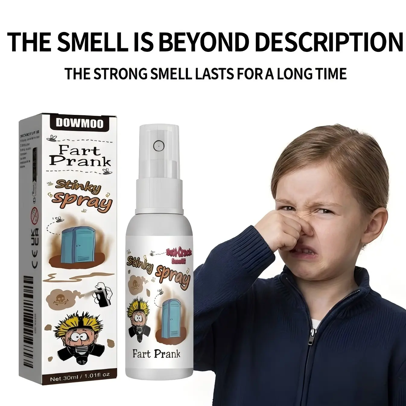 Dowmoo Long Lasting Fart Prank Spray, Discreet Hidden Bottle with Strong Horrible Odor, Compact Universal Joke Liquid, Funny Gag Gift for Party Entertainment & Stress Relief