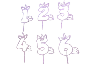 1 - 9 Unicorn cake toppers