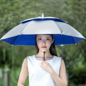 Double layered umbrella, fishing umbrella cap, head mounted umbrella, sun protection, tea picking, overhead umbrella cap, outdoor sunshade hat umbrella, Picnic Umbrella