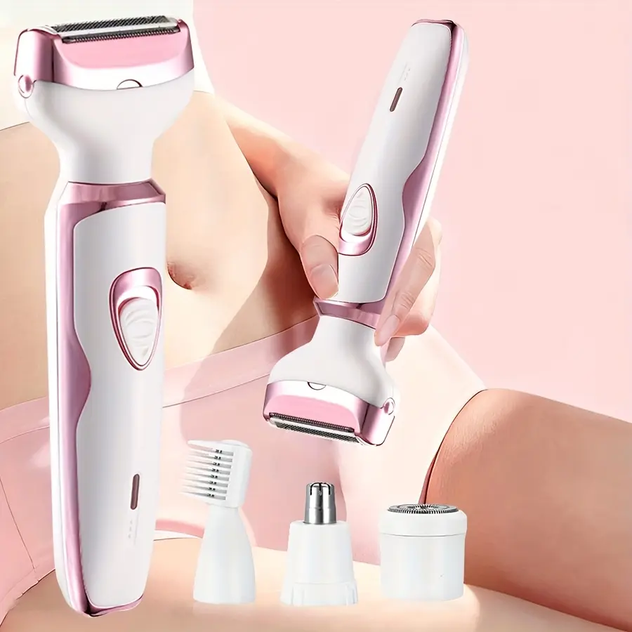 4-in-1 Women's Electric Hair Remover | Bikini Trimmer | Facial Hair Remover | Eyebrow & Nose Trimmer For Personal Care| USB Rechargeable