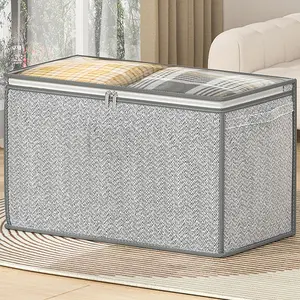 Large Capacity Clothes Storage Bag, 1 Count Zipper Quilt Storage Bag, Bed Sheet Organizer, Bedroom Storage Organizer, Storage Organizer for Daily Supplies, Space Saving Storage Bag for Home