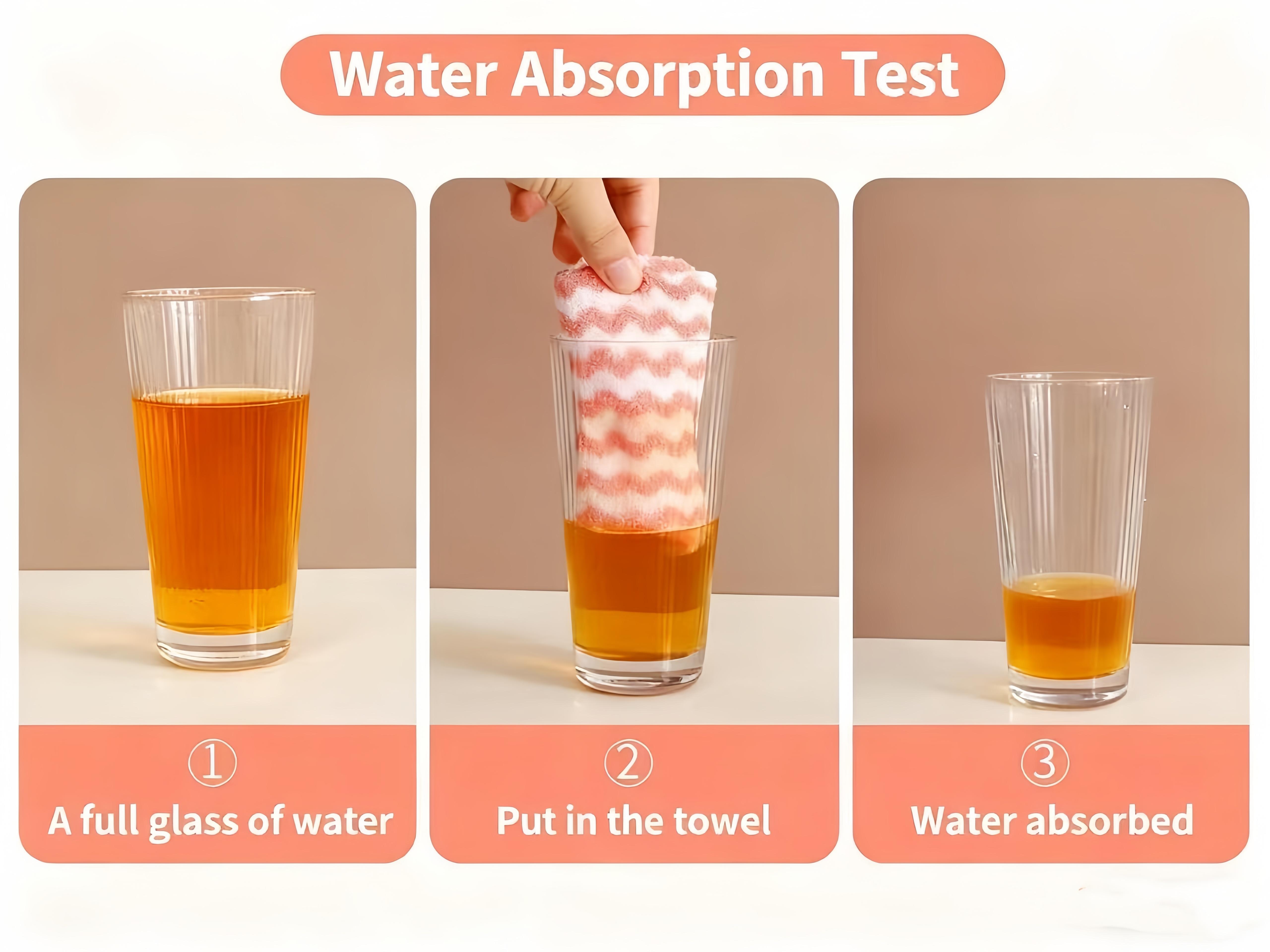 10 Pack Wavy Kitchen Towels - No Grease, Super Absorbent, Lint-Free Dish Cloths