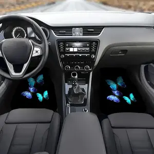 Butterfly Pattern Car Floor Mat, Car Interior Decoration Set, Universal Car Front & Rear Floor Mat, Car Interior Accessories for Women & Men