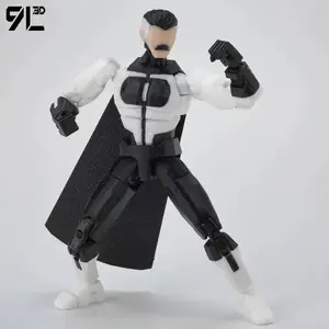 9L Omni-Man Anime Multi-Jointed Action Figure, 3D Dummy13 Lucky13 Titan13 T13 Invincible Black & White Collectible Toy Gift for Hobbyists, Collectibles
