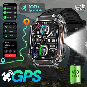 Outdoor GPS Smartwatch, 2.01-Inch HD Display, 100+ Sports Modes, Full Metal Design, Altitude Barometer Compass, Ai Voice Assistant, Compatible with iPhone and Android