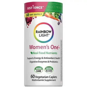 Rainbow Light Women's Multivitamin – With Ashwagandha, Lutein & Probiotics – Real Food Nutrients – 60 Vegetarian Caplets