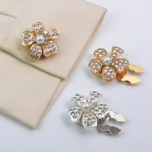 Button cover fashion  rhinestone shirt cuff button cover flower collar button rhinestone decorative button cover