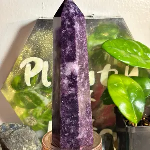 Lepidolite Crystal Tower 7 Inches - Natural Healing Stone for Home Decor & Energy Enhancement
