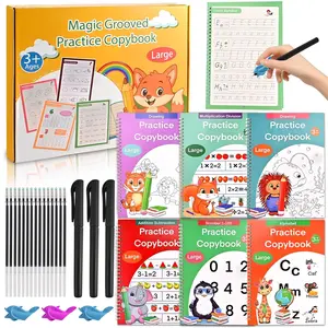 Magic Grooved Practice Copybook for  3-8 - 6  Handwriting Practice Books with Pens | Letter & Number Tracing, Math & Drawing |  &  Workbook Set