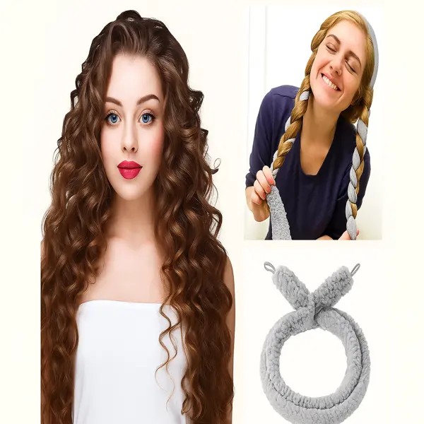 PillowCurl Heatless Curling Ribbon Kit - Effortless Overnight Curls, No Heat Damage, 90cm Satin Ribbon, Travel-Friendly, Damage-Free Solution for All Hair Types