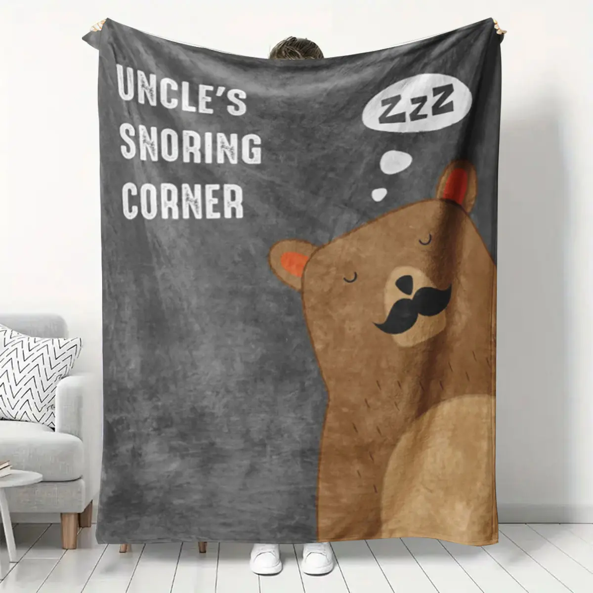 Niyewsor Uncle Gifts from Nephew Niece, Funny Uncle Lightweight Cozy Blanket, Gifts for Uncles on Birthday, Fathers Day, Christmas, Uncle's Snoring Corner
