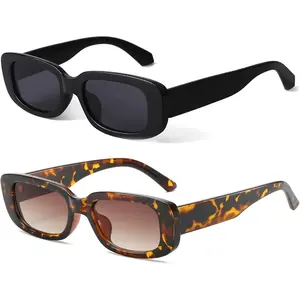 Retro Rectangle Sunglasses Women and Men Vintage Small Square Sun Glasses UV Protection Glasse